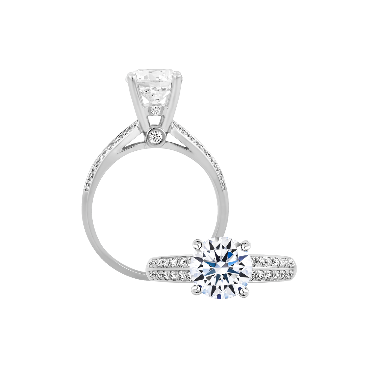 Ổ nhẫn nữ kim cương tấm vàng 14K Albina N 5C