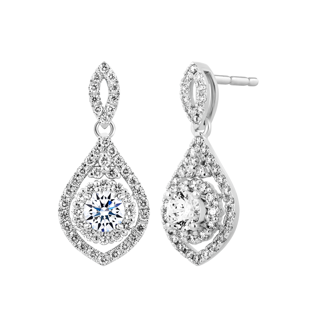 Hoa tai kim cương viên vàng 14K Sophia GIA 3C GVER0101014M