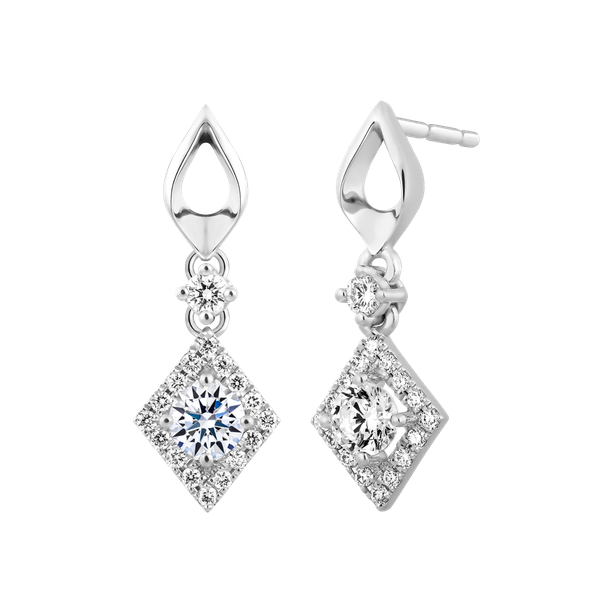 Hoa tai kim cương 8 Hearts & Arrows vàng 14K Eternal Flame N H&A 2C GVER0087796