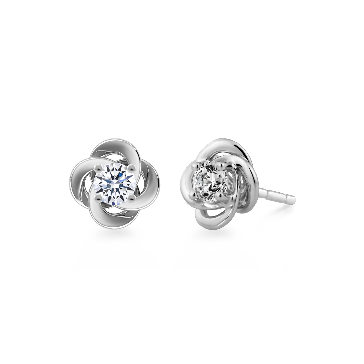 Ổ Bông đính đá CZ vàng 14K Fate twine 3C