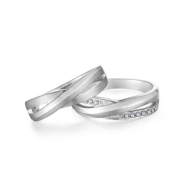 Nhẫn cưới nữ kim cương viên vàng 14K Dreamy F
