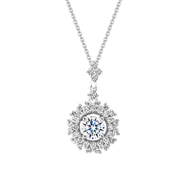 Mặt kim cương 8 Hearts & Arrows vàng 14K Begonia 2 H&A 2C