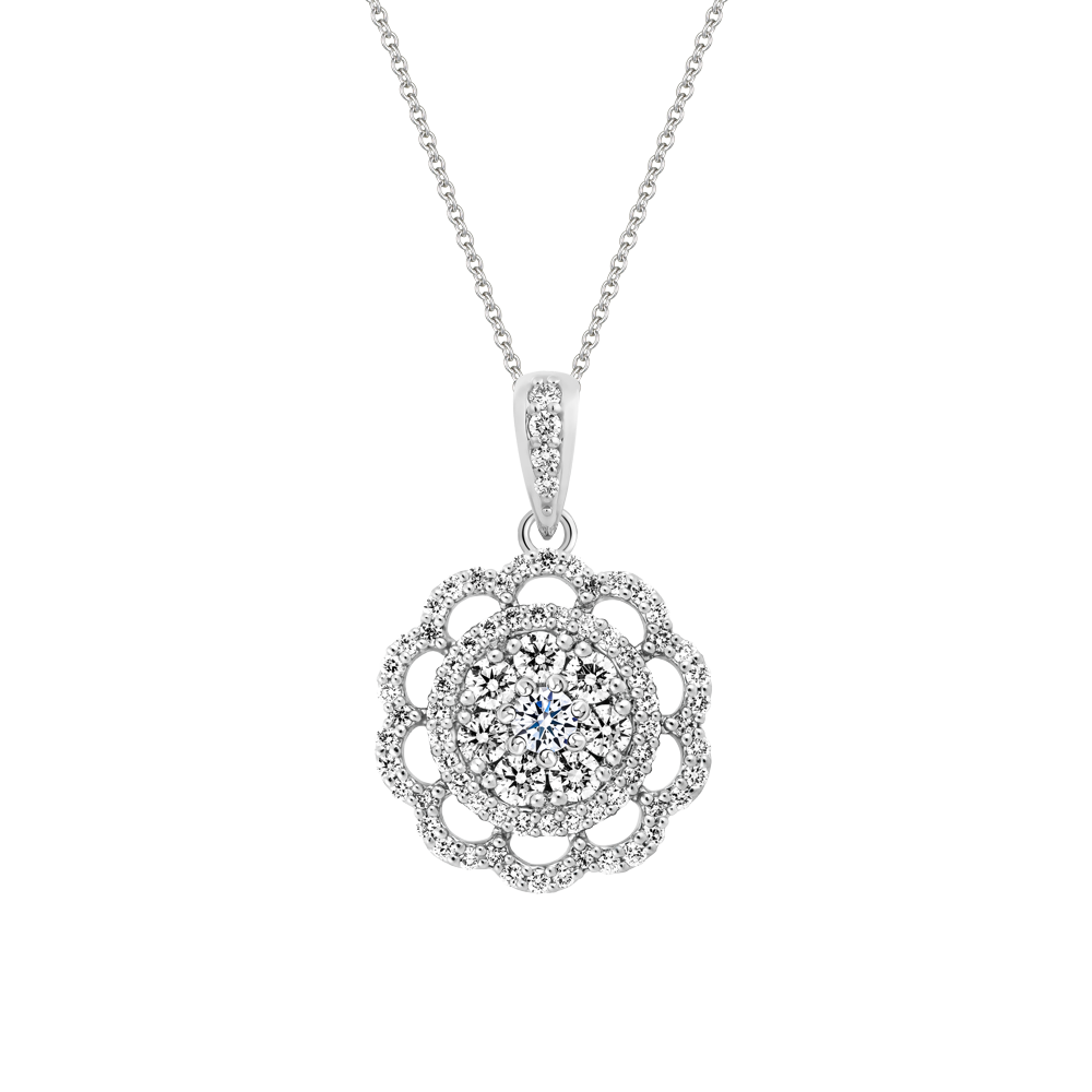 Mặt kim cương vàng 14K Sunflower 9p