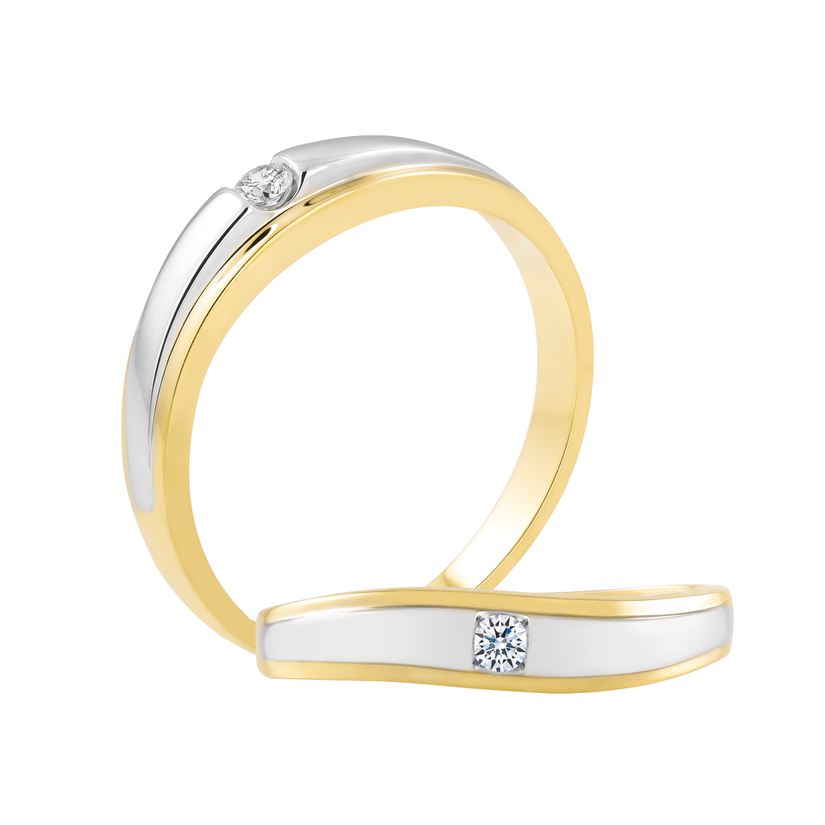 Nhẫn cưới nam kim cương vàng 14K Florka 5p M