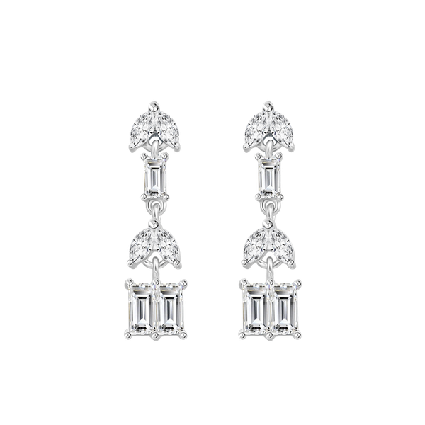 Hoa tai đính đá CZ vàng 18K Felicial