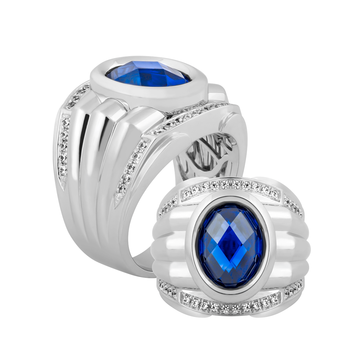 Nhẫn nam đính đá màu Sapphire vàng 14K Bailey N S.Sap W