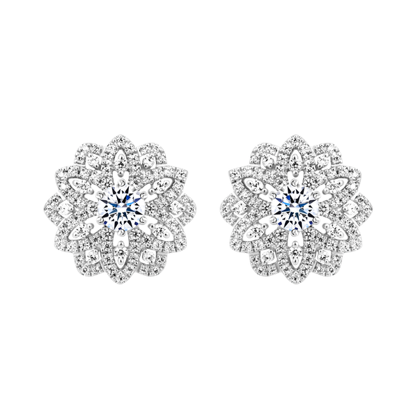 Hoa tai đính đá CZ vàng 10K Floria 3C