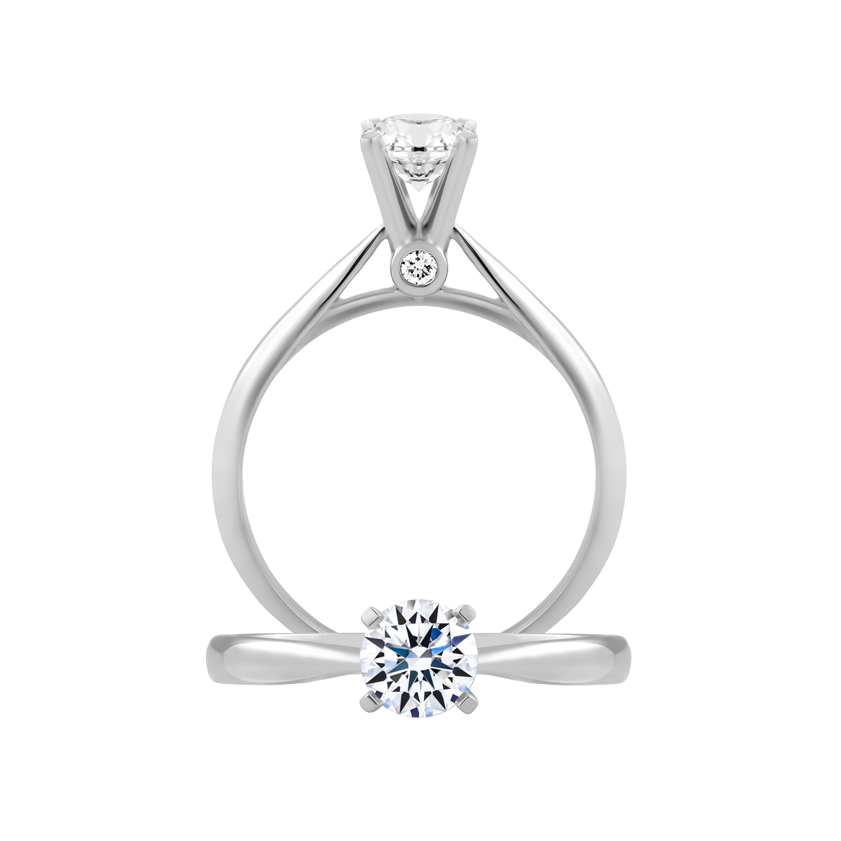 Nhẫn nữ kim cương 8 Hearts & Arrows vàng 14K Loving light H&A 3C GVRG0266593