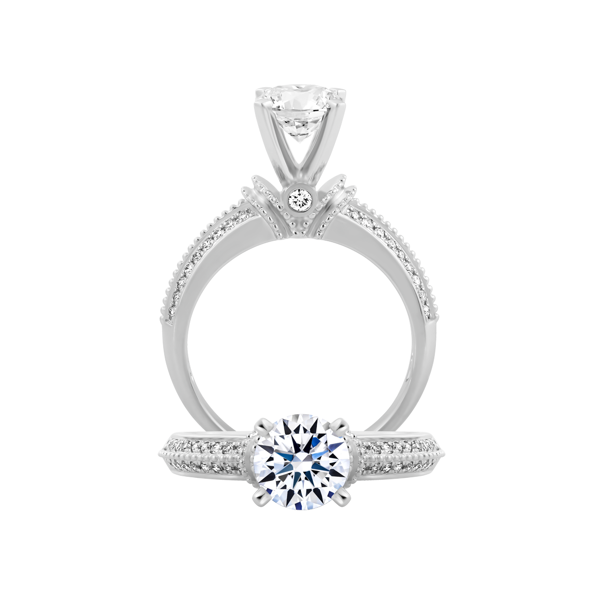 Nhẫn nữ đính đá CZ vàng 14K Gratification 1CT