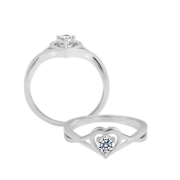 Nhẫn nữ đính đá CZ vàng 10K Heartlines 2C