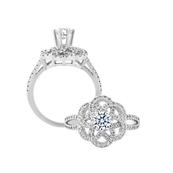 Ổ nhẫn nữ kim cương tấm vàng 14K Sincere 3C