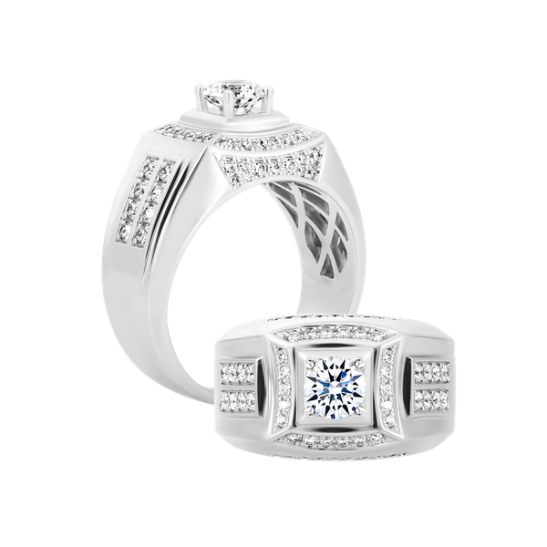 Nhẫn nam đính đá CZ vàng 14K Athletic V2 5C W