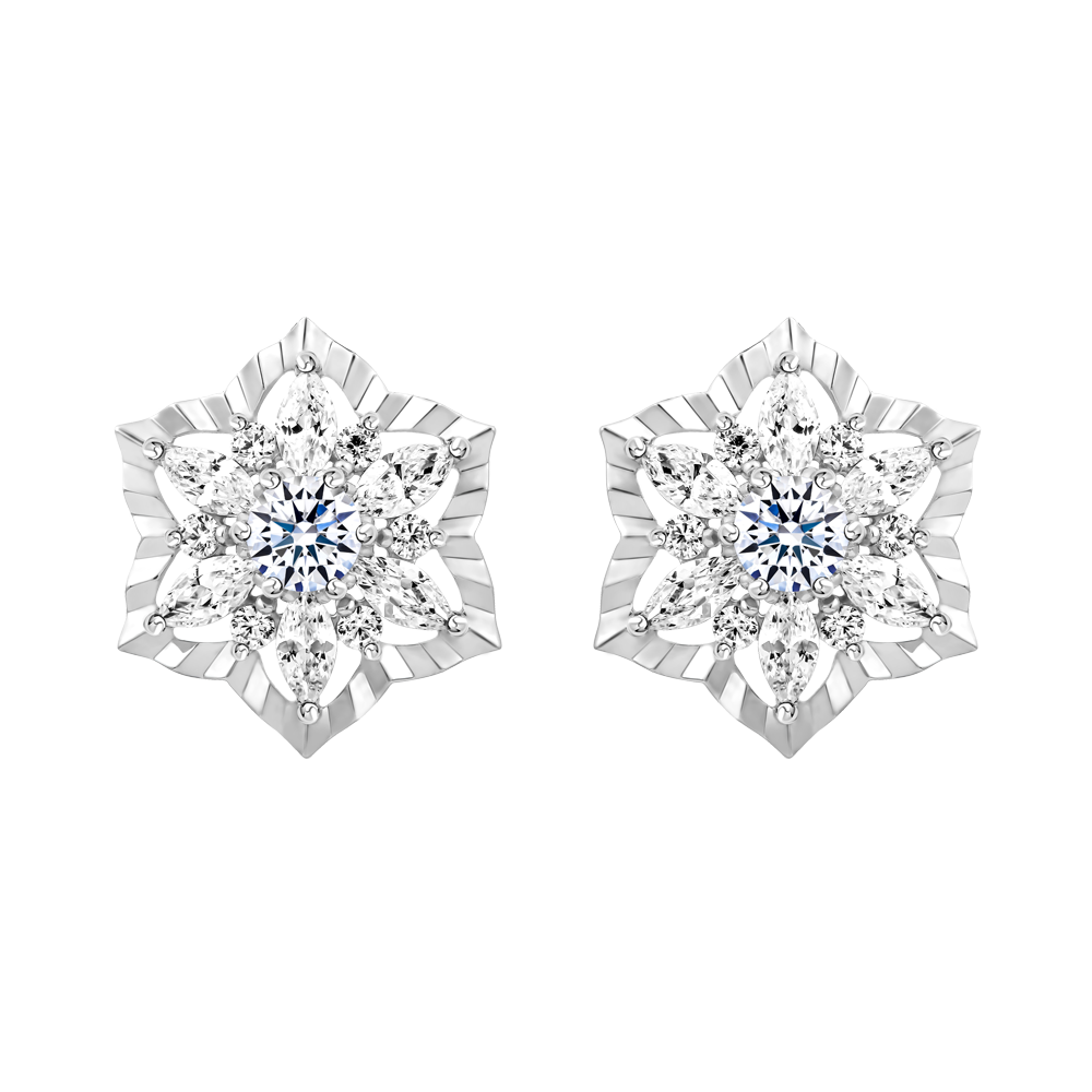 Hoa tai đính đá CZ vàng 14K Ferity 2C