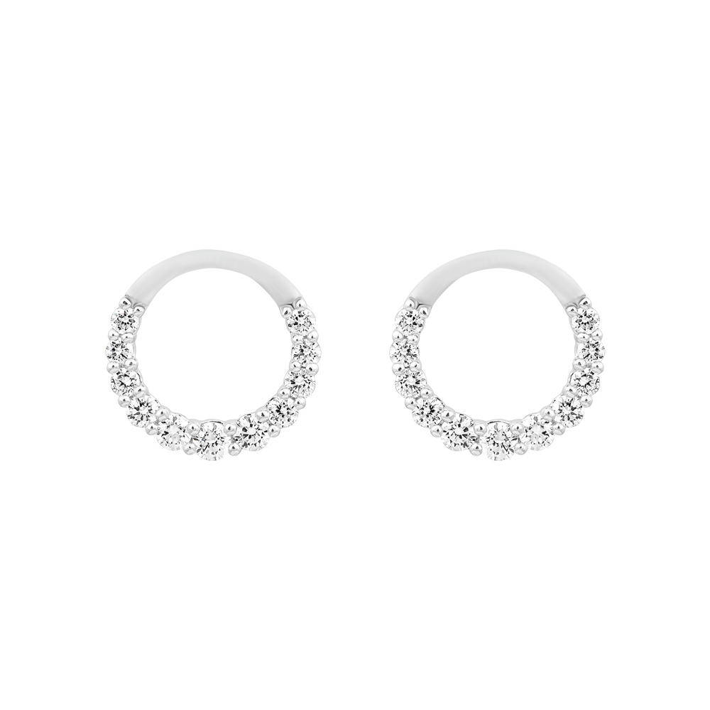 Hoa tai kim cương viên vàng 14K Astrova TD