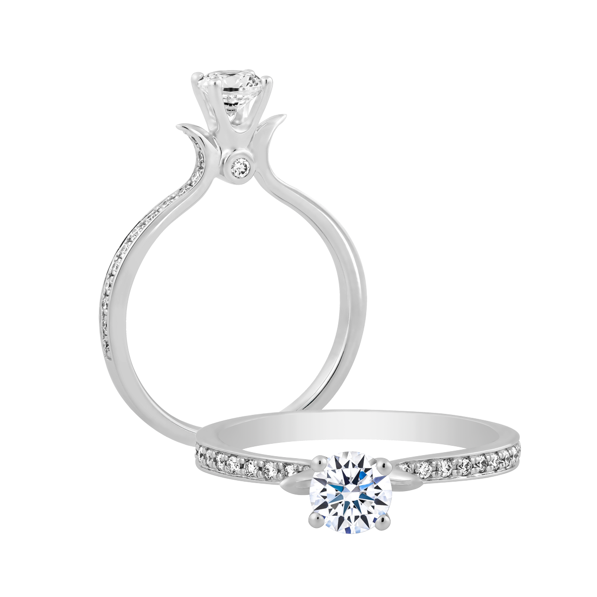 Nhẫn nữ kim cương viên vàng 14K Embrace N2 GIA 2C