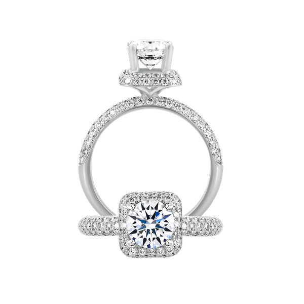 Ổ nhẫn nữ kim cương tấm vàng 14K Belicia N 5C