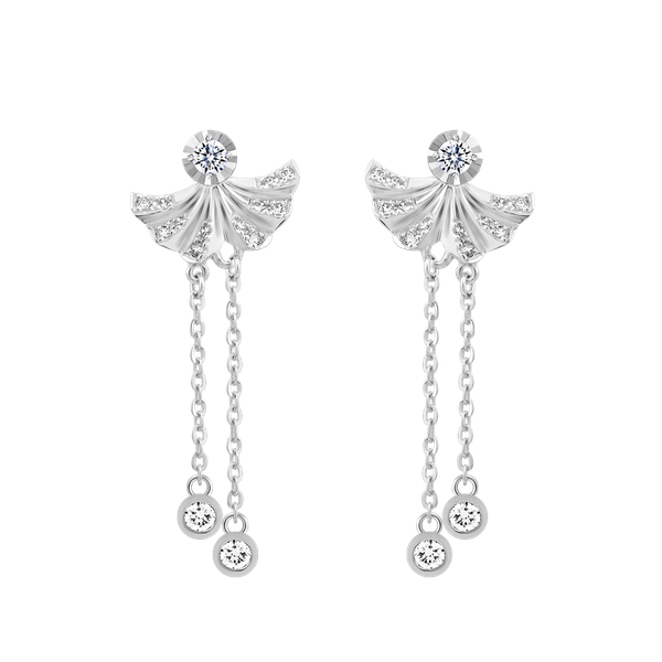 Hoa tai đính đá CZ vàng 18K Nickie