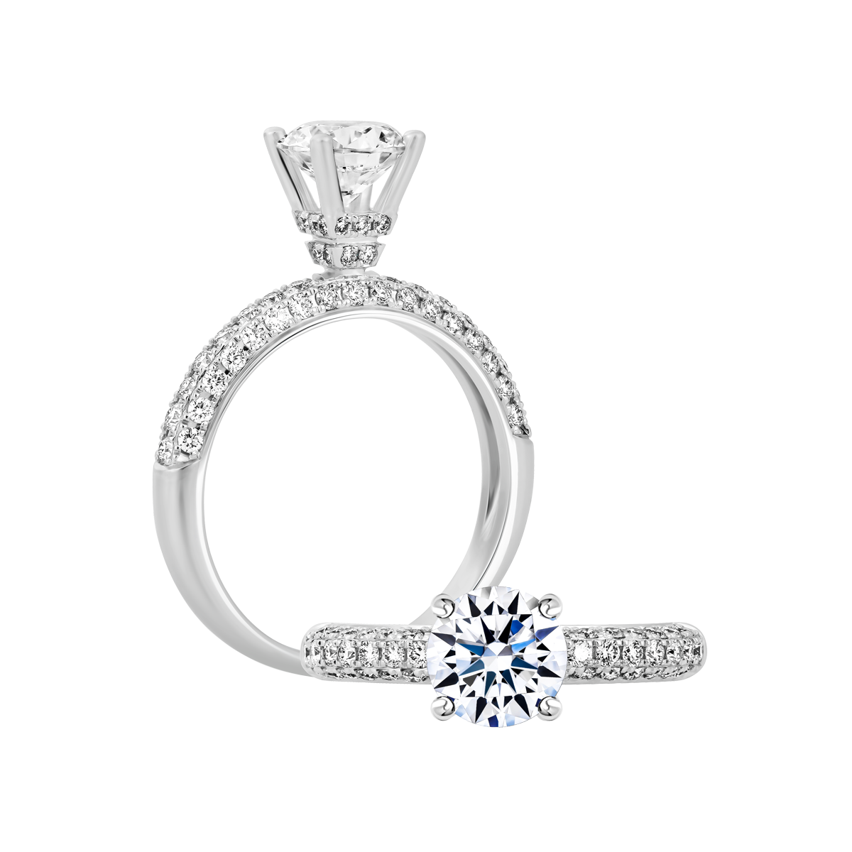 Ổ nhẫn nữ kim cương tấm vàng 14K Splendor 5C