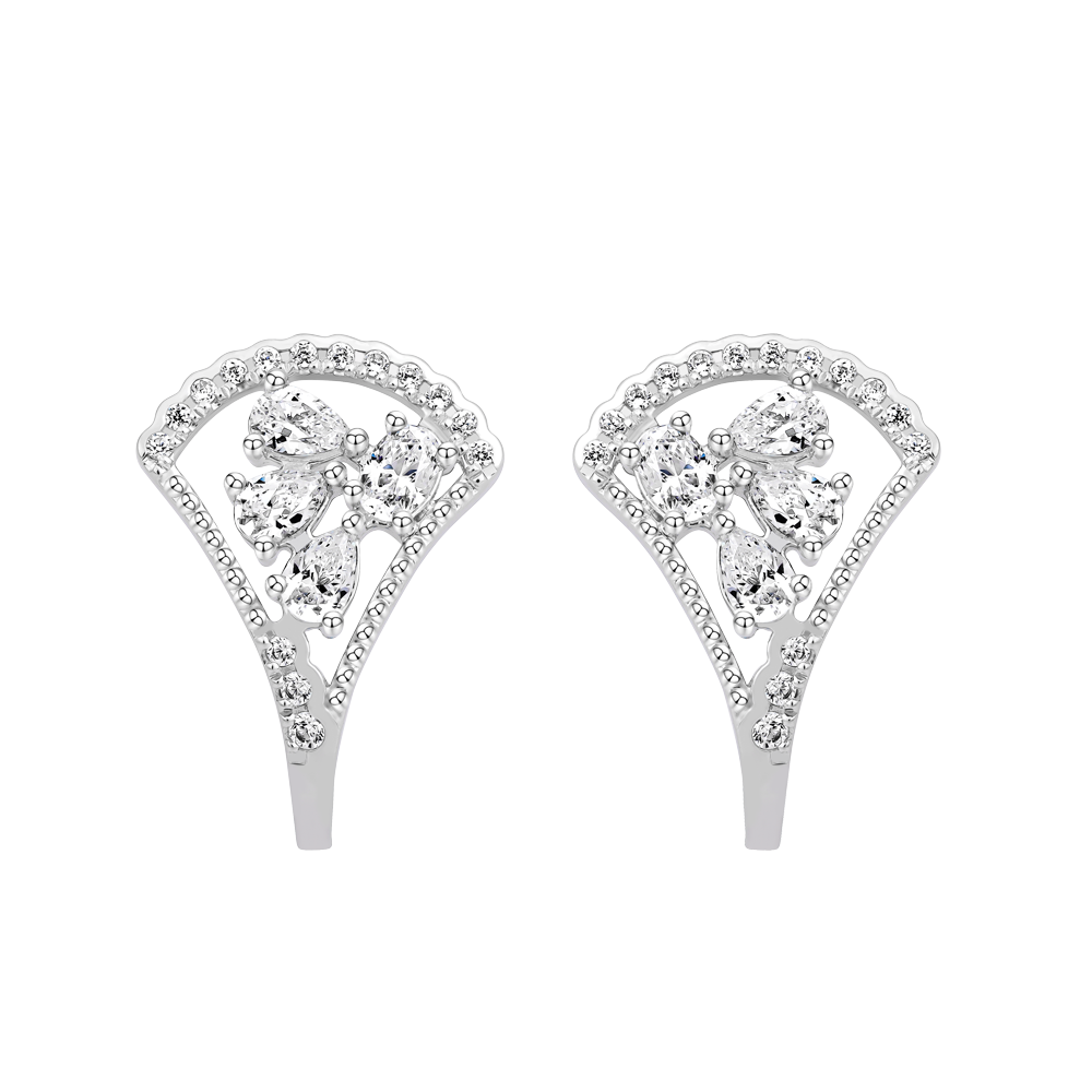 Hoa tai đính đá CZ vàng 18K Stella