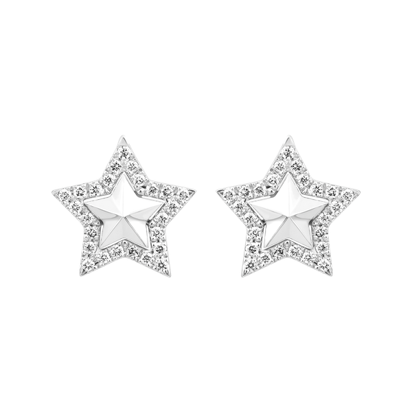 Hoa tai kim cương viên vàng 14K Staring