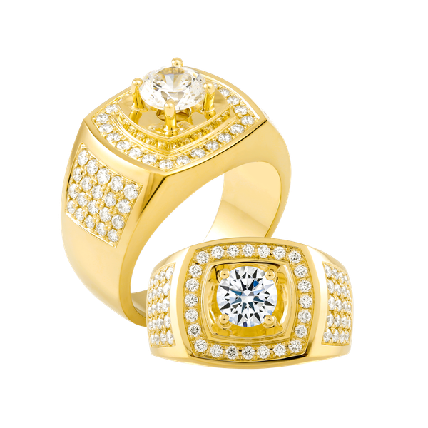 Nhẫn nam đính đá CZ vàng 14K Rollsing 2CT Y