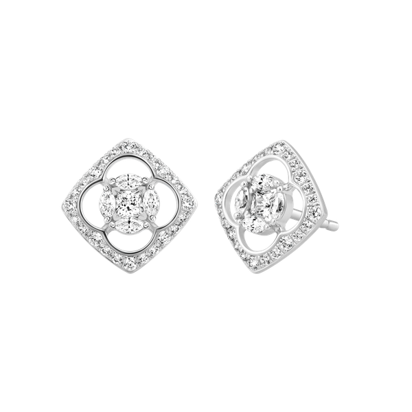 Hoa tai đính đá CZ vàng 14K Cherry NS