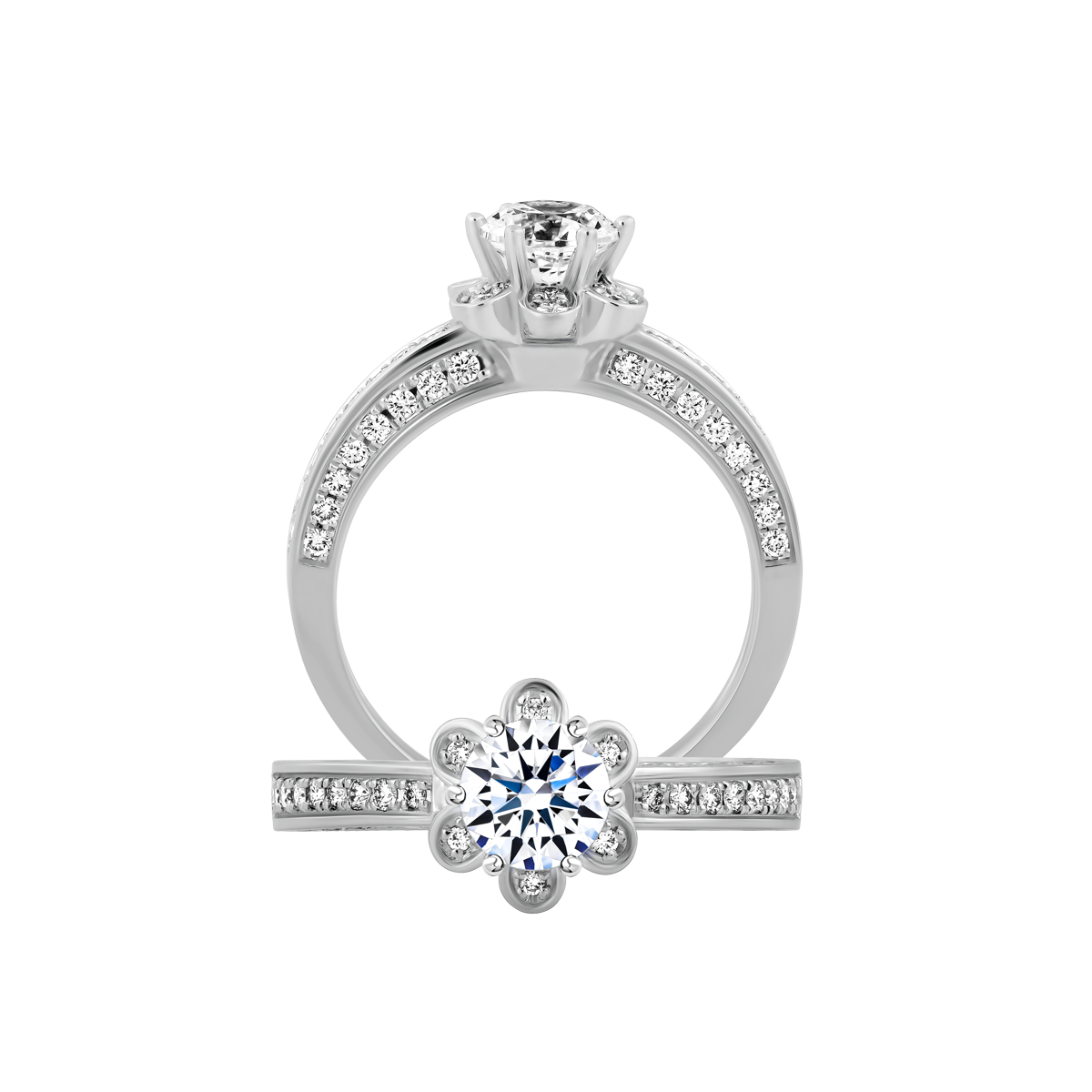 Nhẫn nữ kim cương tấm vàng 14K Taffy N 5C GVRG0252316