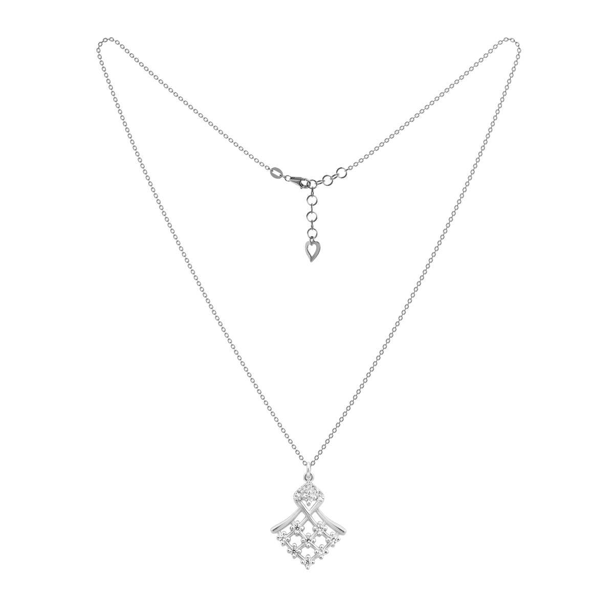 Dây liền mặt đính đá CZ vàng 18K Grainy