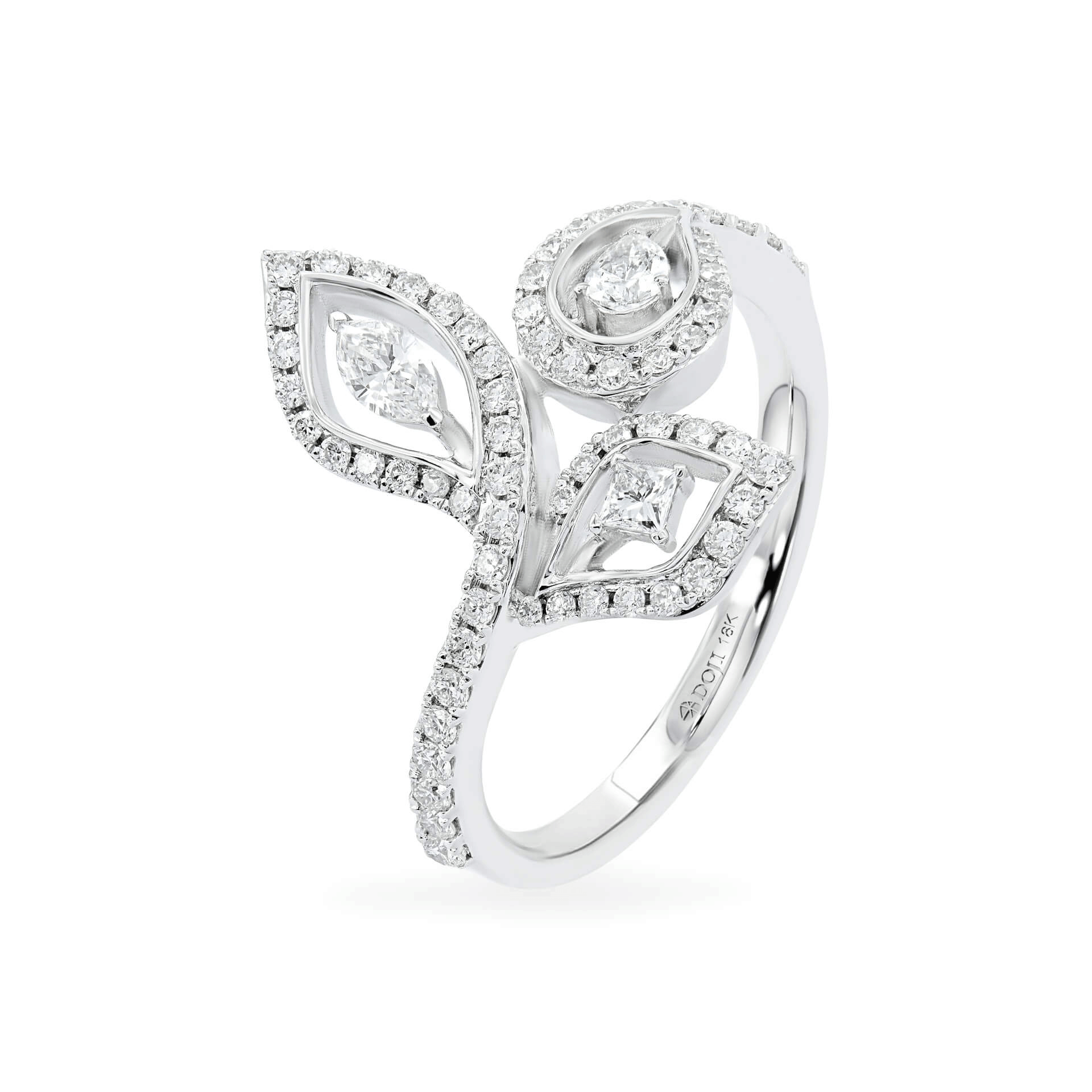 Nhẫn nữ kim cương viên vàng 18K Jena A303 TD