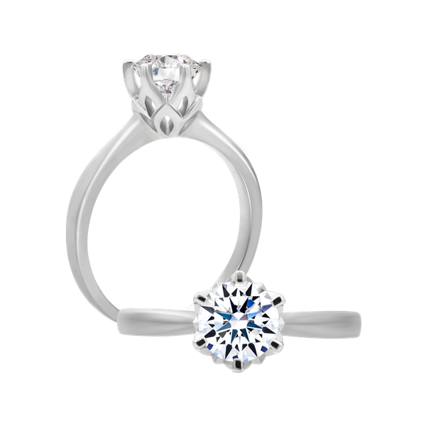 Ổ nhẫn nữ đính đá CZ vàng 14K Allurial 1CT