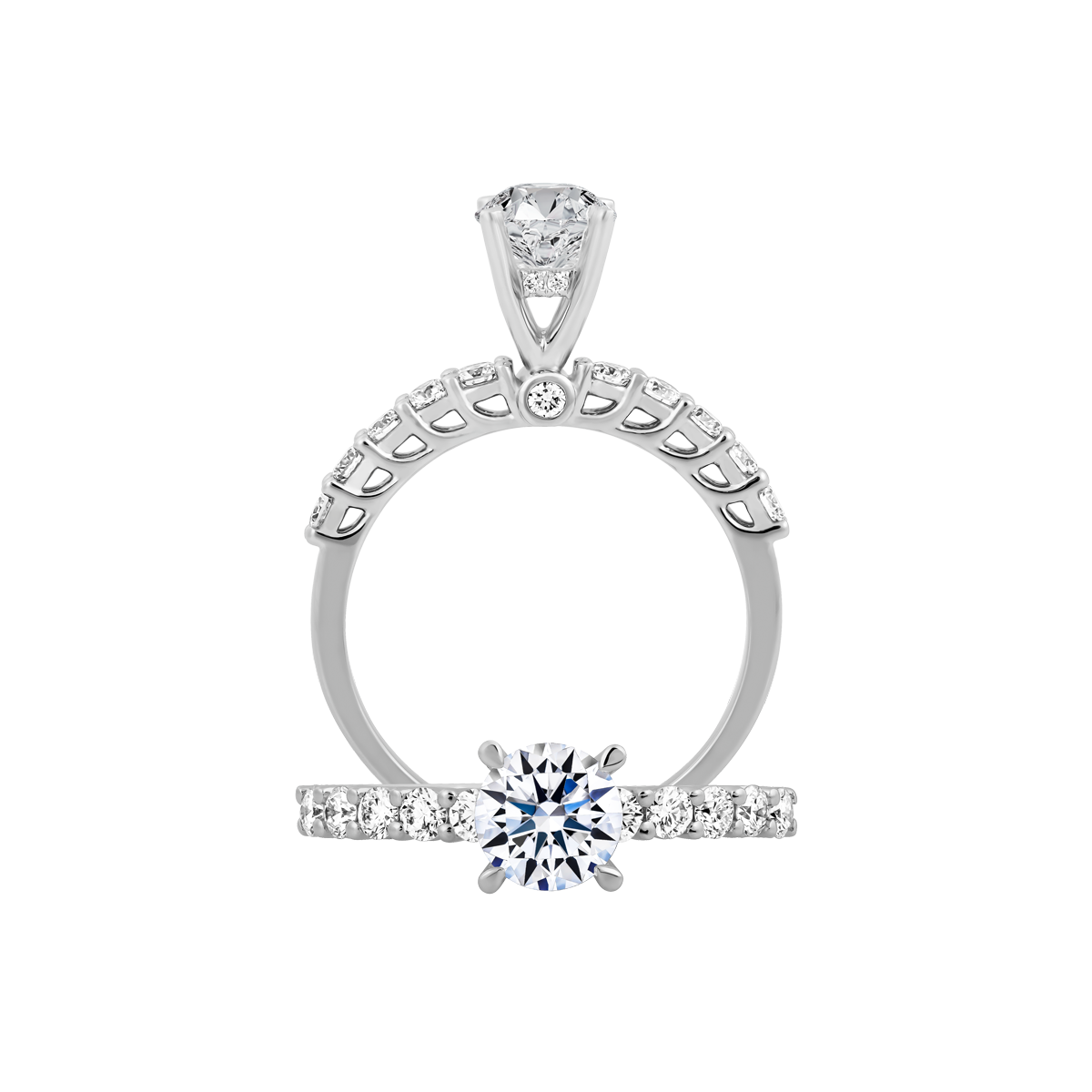 Nhẫn nữ kim cương tấm vàng 14K Natalia 3C