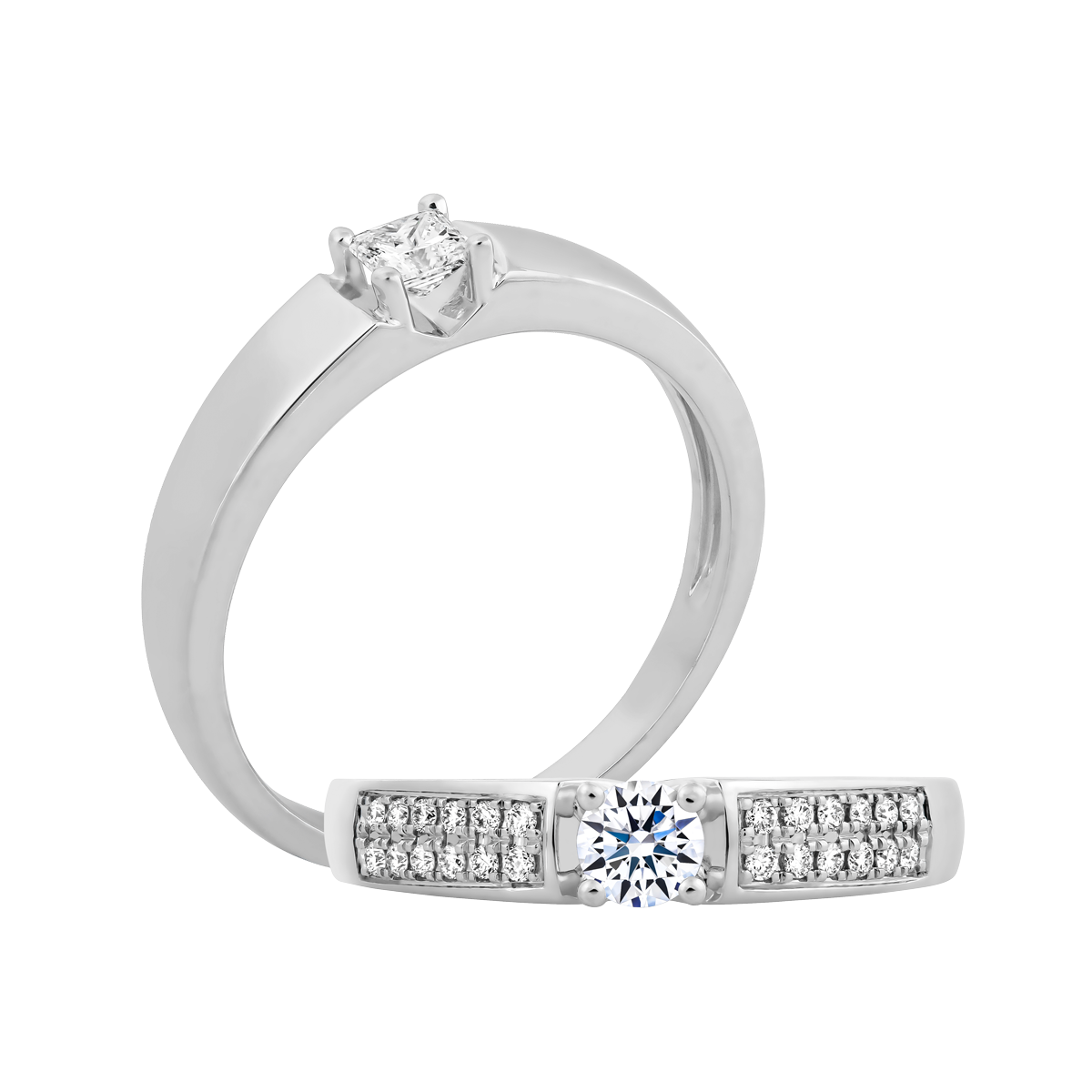 Nhẫn cưới nữ kim cương viên vàng 14K Florary RD2C F