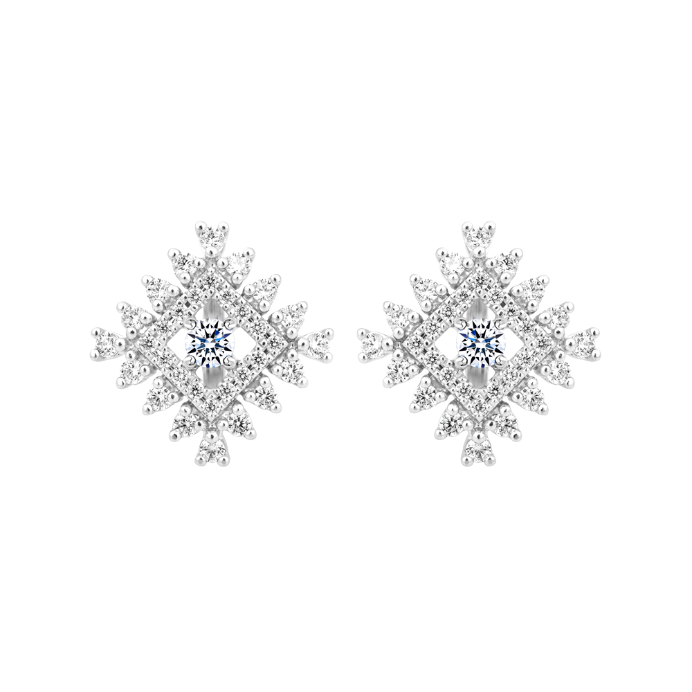 Hoa tai đính đá CZ vàng 14K Komica 5p