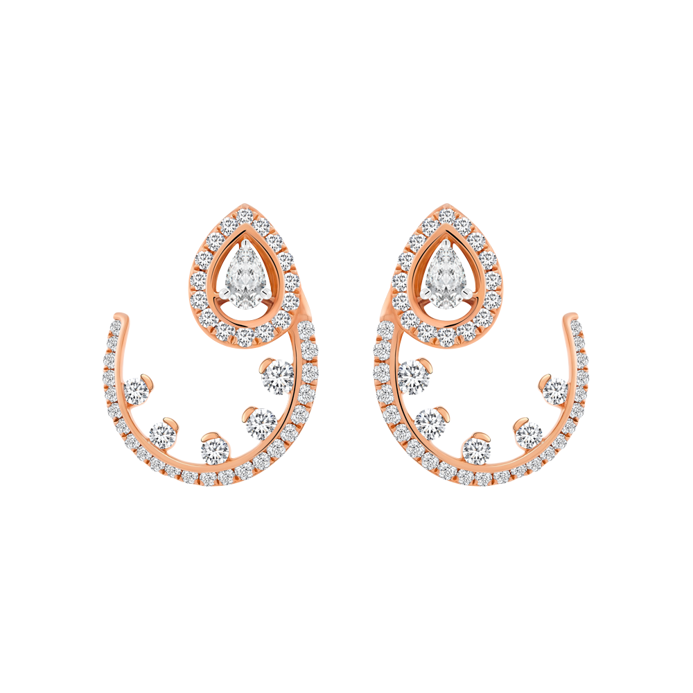 Hoa tai kim cương viên vàng 18K Jena A324 TD