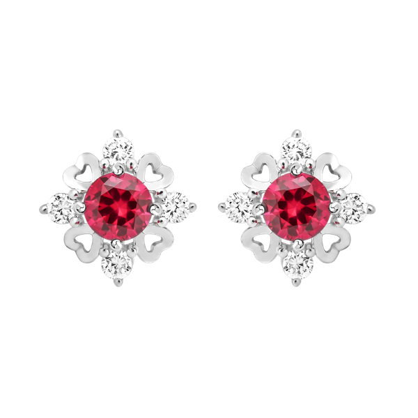 Hoa tai đính đá màu Ruby vàng 14K Edition S.RUB