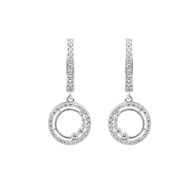 Hoa tai đính đá CZ vàng 18K Astra