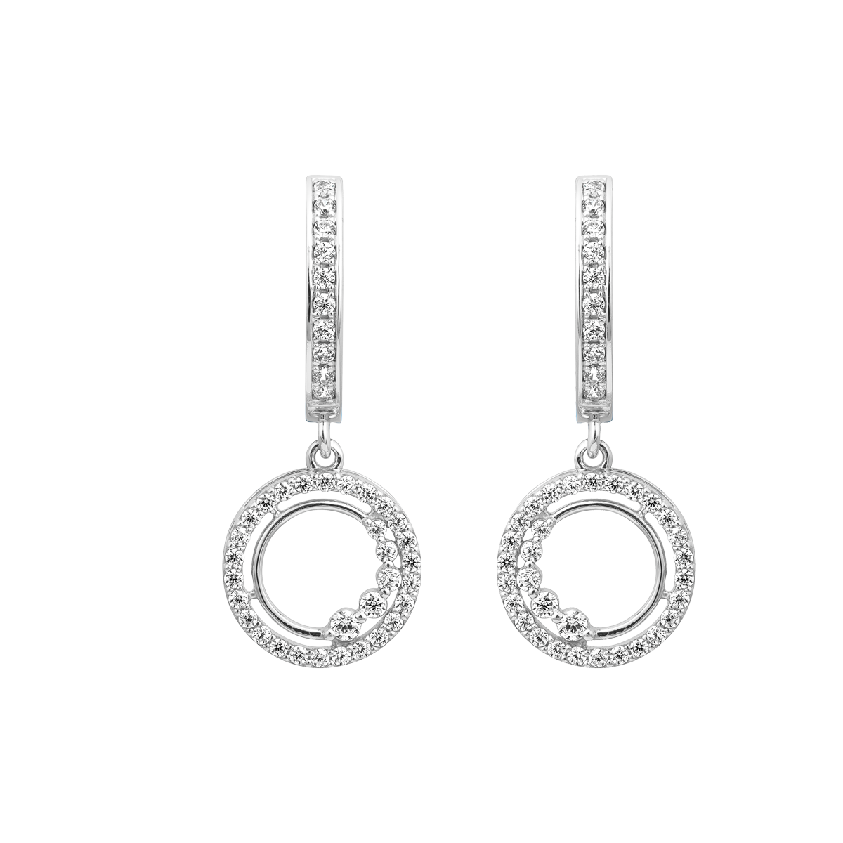 Hoa tai đính đá CZ vàng 18K Astra