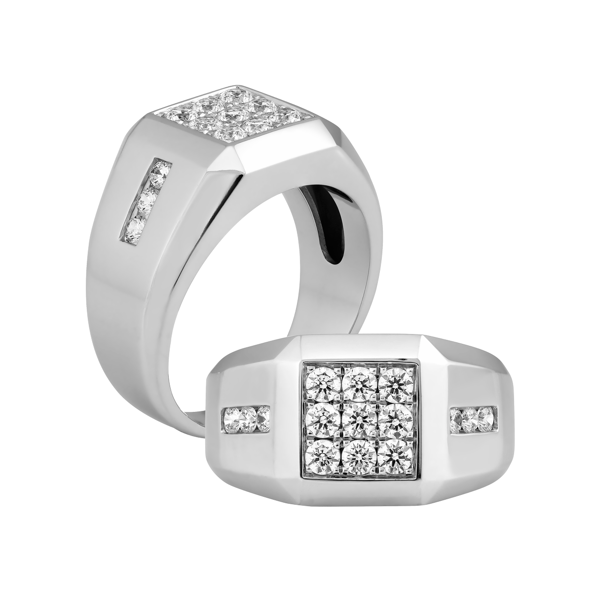 Nhẫn nam kim cương viên vàng 14K Barony N W