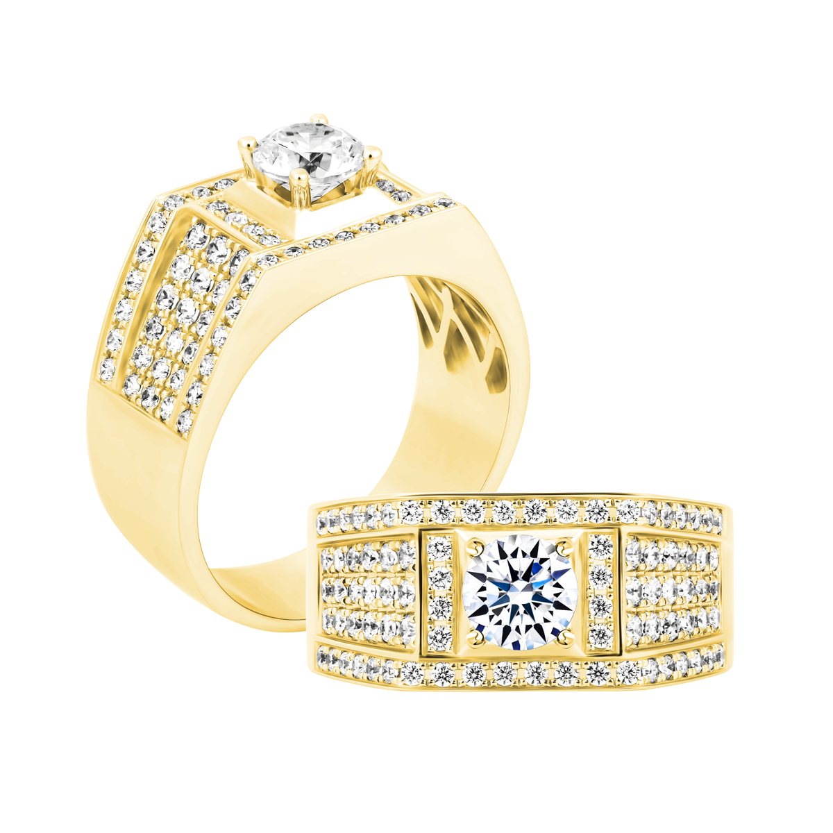 Nhẫn nam đính đá CZ vàng 14K Valkyrie 5C Y