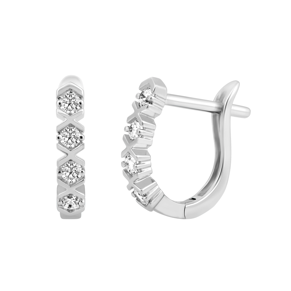 Hoa tai kim cương viên vàng 14K Useful