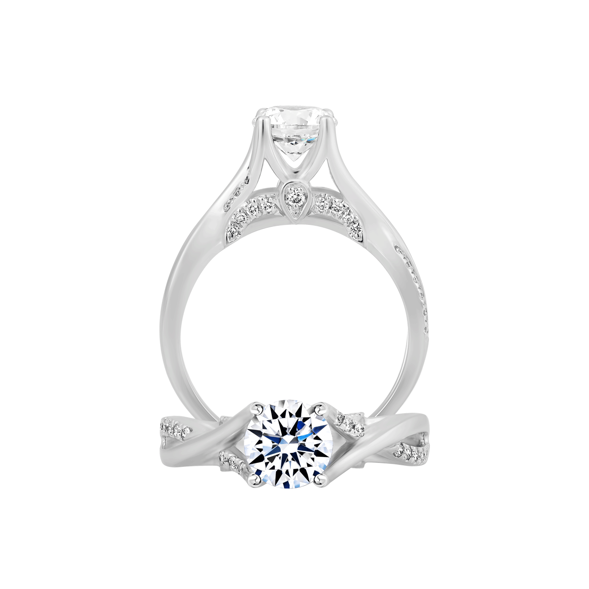 Ổ nhẫn nữ kim cương tấm vàng 14K Joyful 1CT