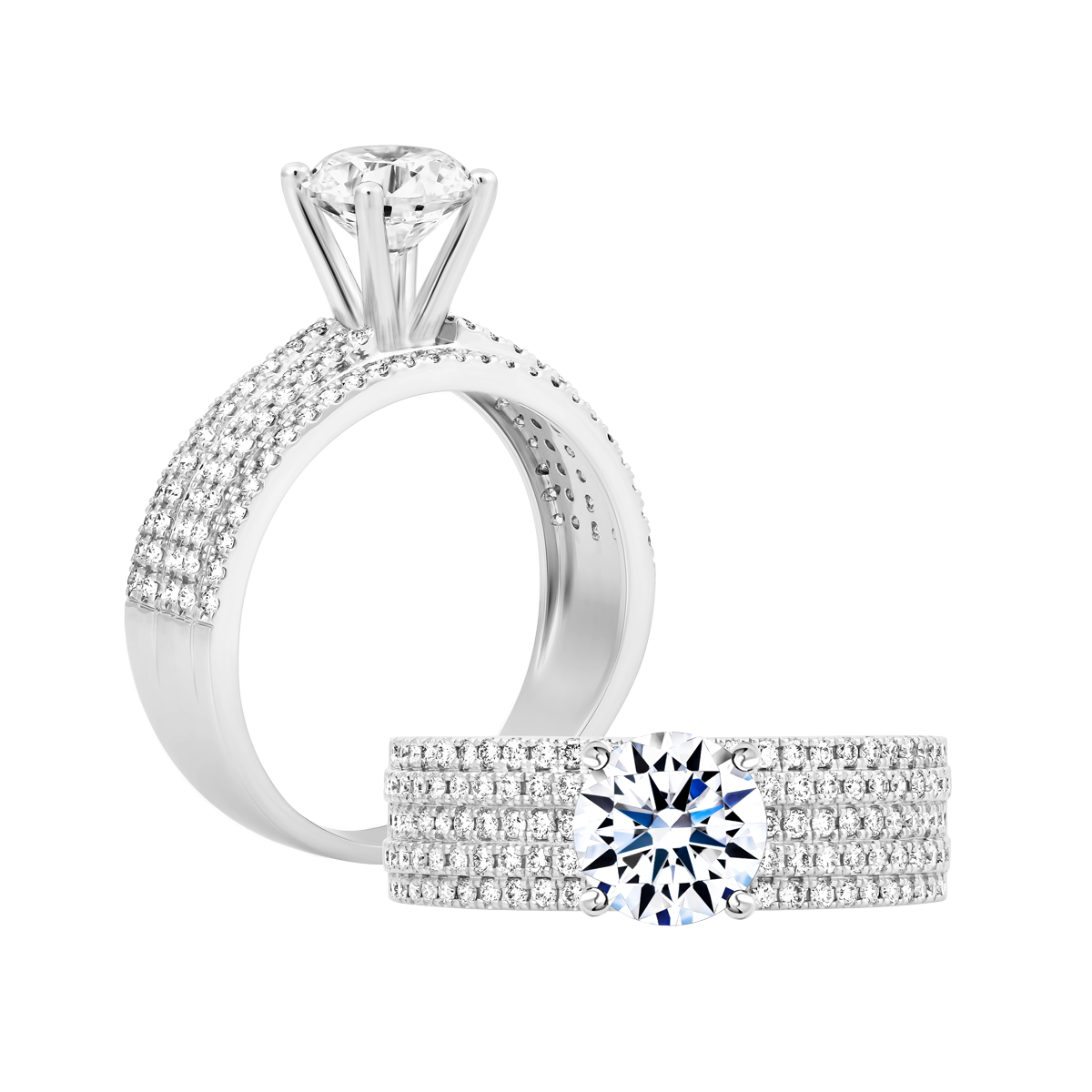 Nhẫn nữ kim cương tấm vàng 14K Calmly 1CT