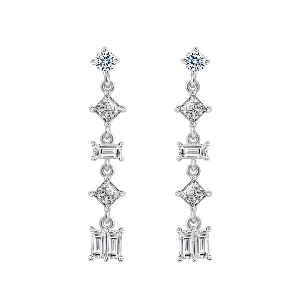 Hoa tai đính đá CZ vàng 18K Felicially