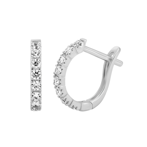 Hoa tai kim cương viên vàng 14K Alva