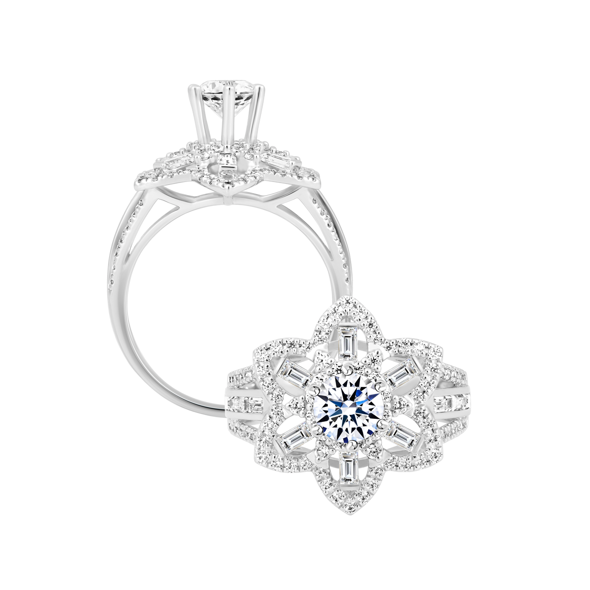 Nhẫn nữ đính đá CZ vàng 14K Academic 5C