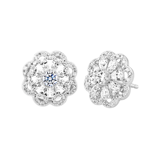 Hoa tai đính đá CZ vàng 10K Explicit