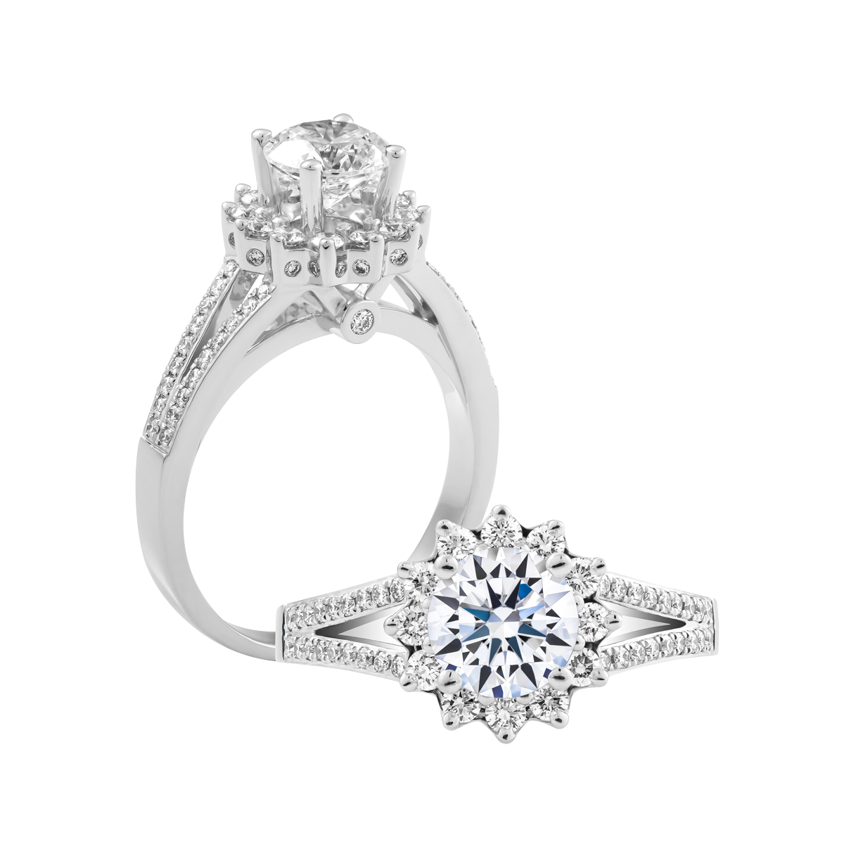 Nhẫn nữ kim cương tấm vàng 14K Horizon N 1CT