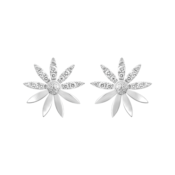 Hoa tai kim cương viên vàng 14K Daisy TD