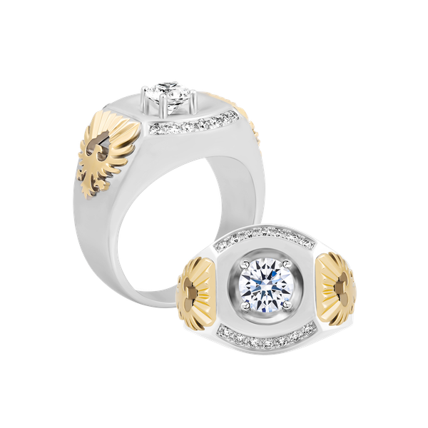 Nhẫn nam kim cương tấm vàng 14K Ferris V2 1.5CT WY
