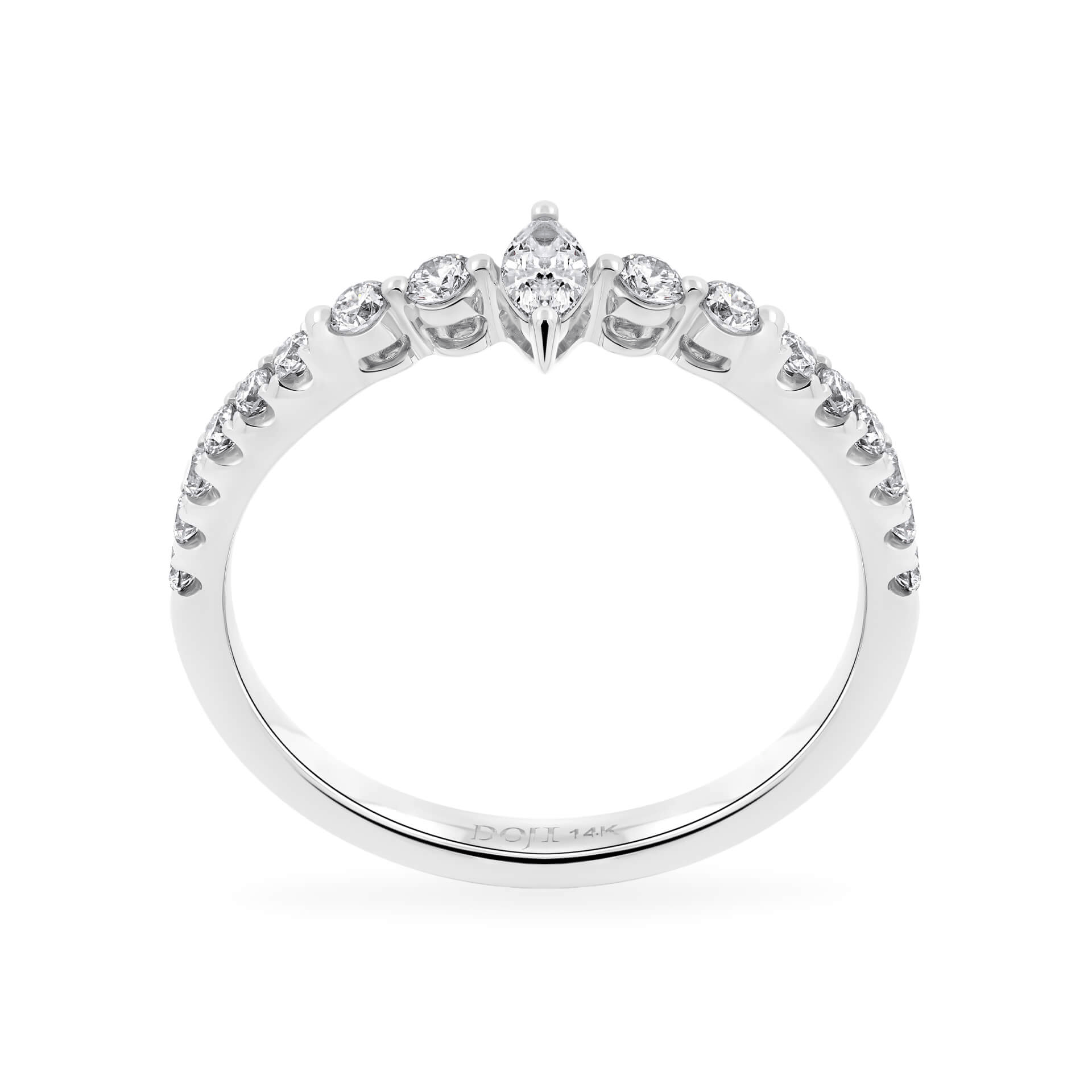 Nhẫn nữ kim cương viên vàng 14K Jena A280 TD